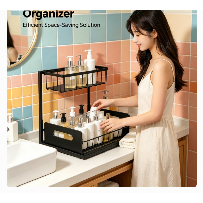 Home Goods Bathroom Cabinets - Household Pull Out Under Sink Shelf