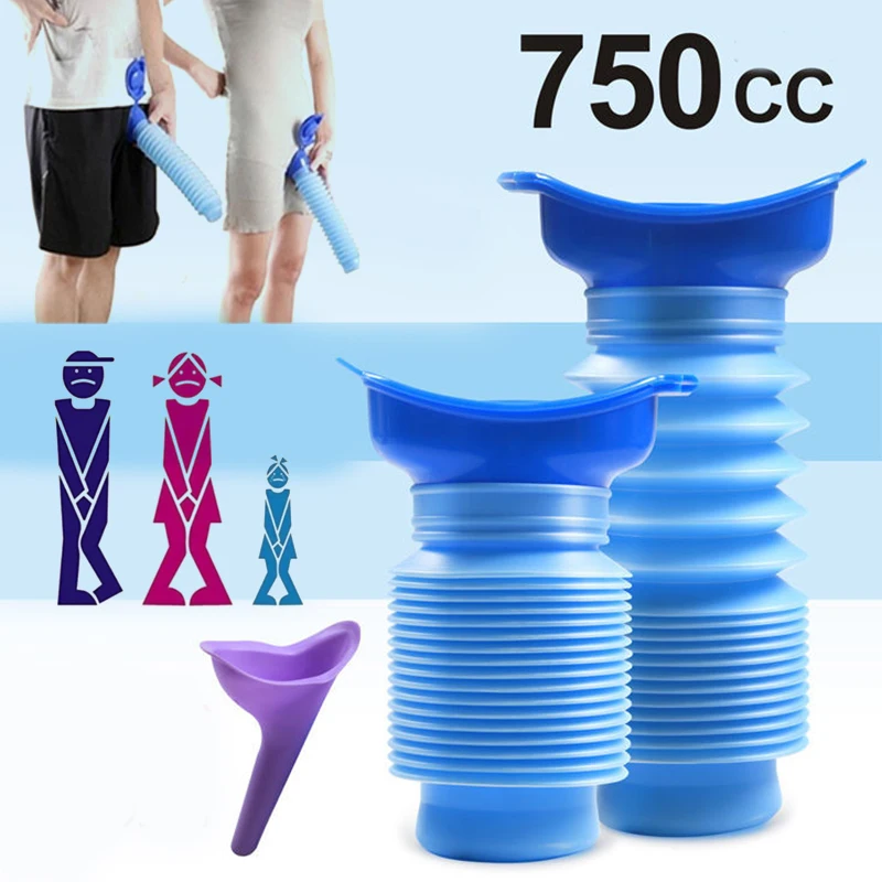 Home Bathroom Urinal - 750ML Portable Standing Pee Bottle Shrinkable