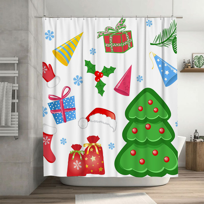 Home Bathroom Ideas - TU Shower Curtain Christmas Forest Deer