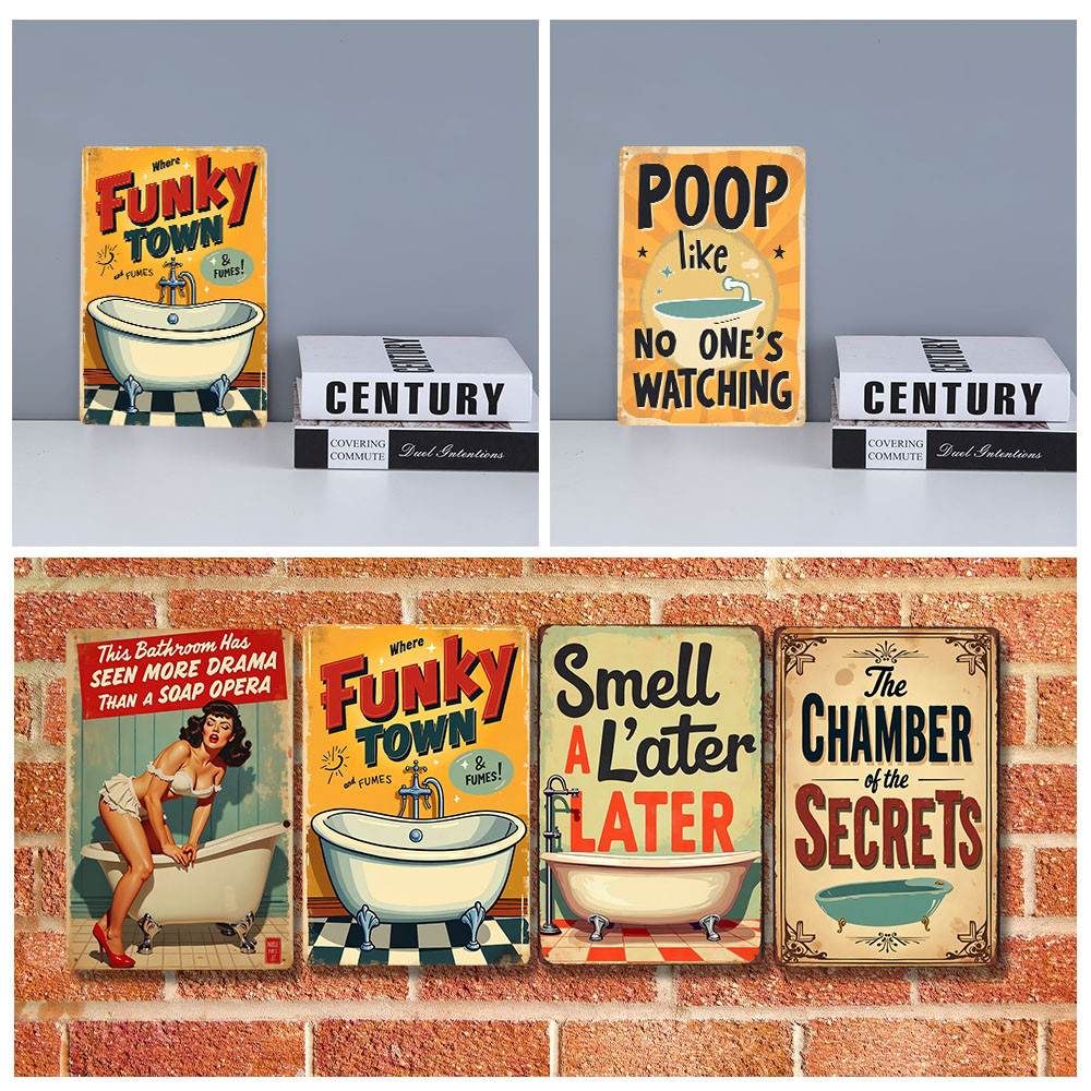 Funny Bathroom Rules Vintage M - Home Bathroom Ideas recensie en prijs
