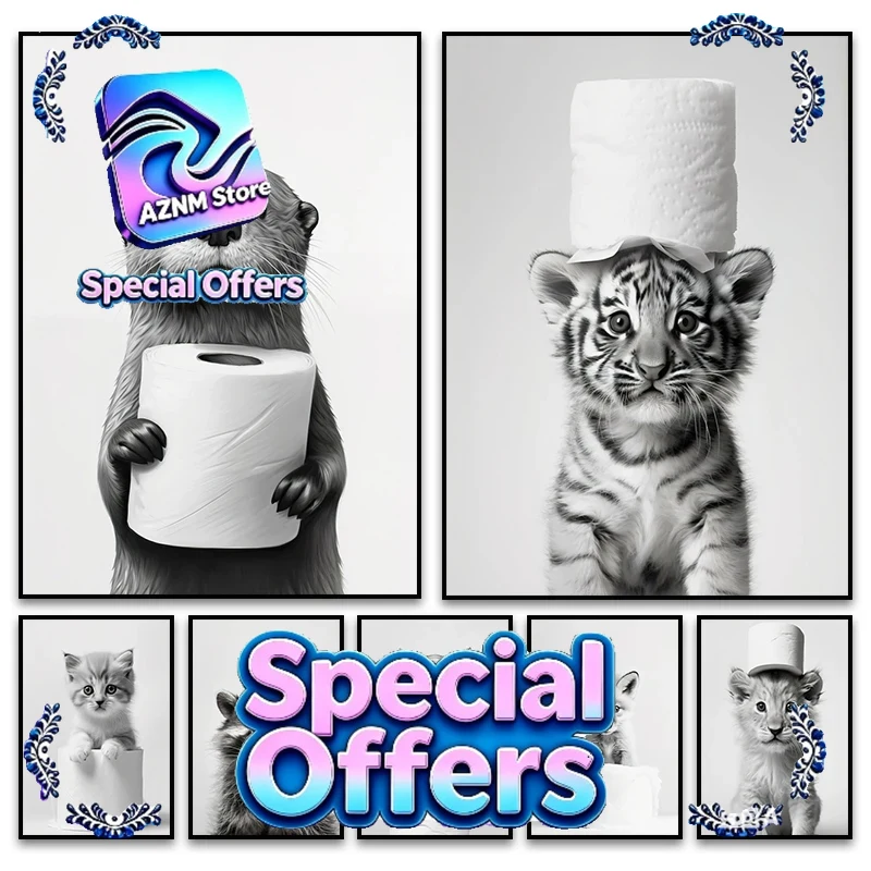 Cute Animals Toilet Paper Livi - Home Bathroom Wallpaper recensie en prijs