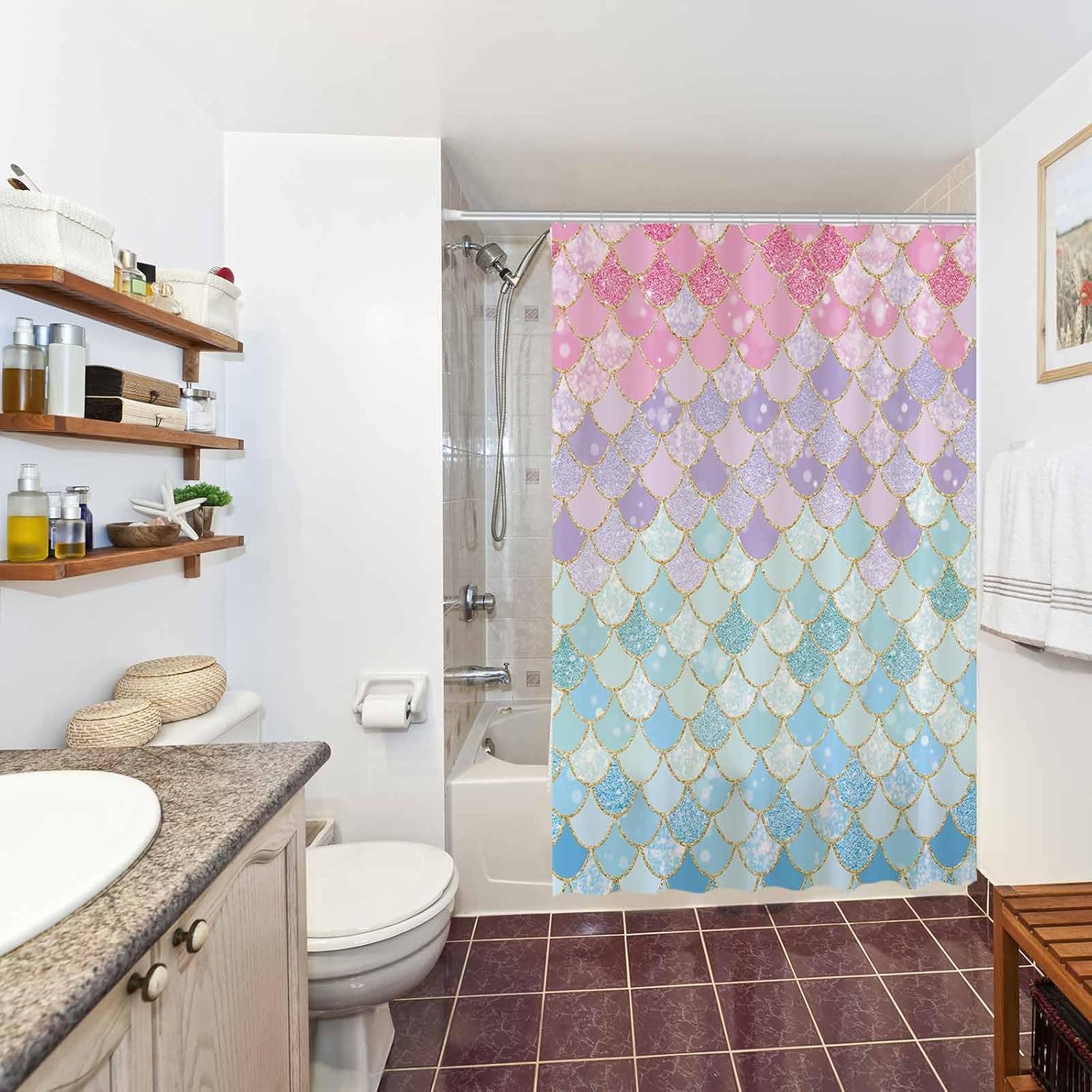 Mermaid Scales Shower Curtain  - Home Bathroom Scales recensie en prijs
