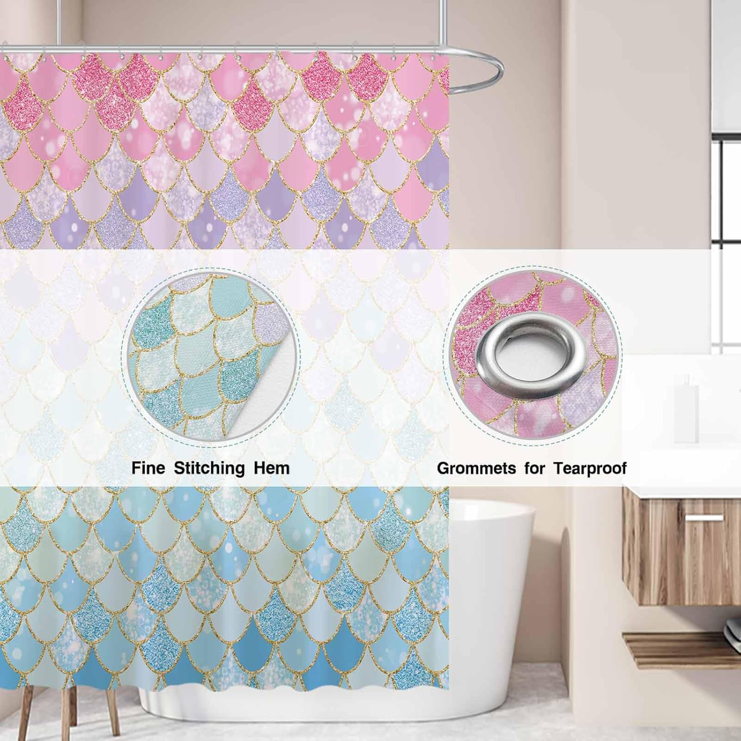 Mermaid Scales Shower Curtain  - Home Bathroom Scales recensie en prijs