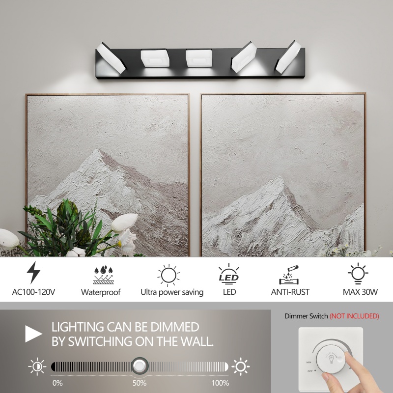 Adjustable 5-Head LED Mirror L - Home Bathroom Vanity recensie en prijs