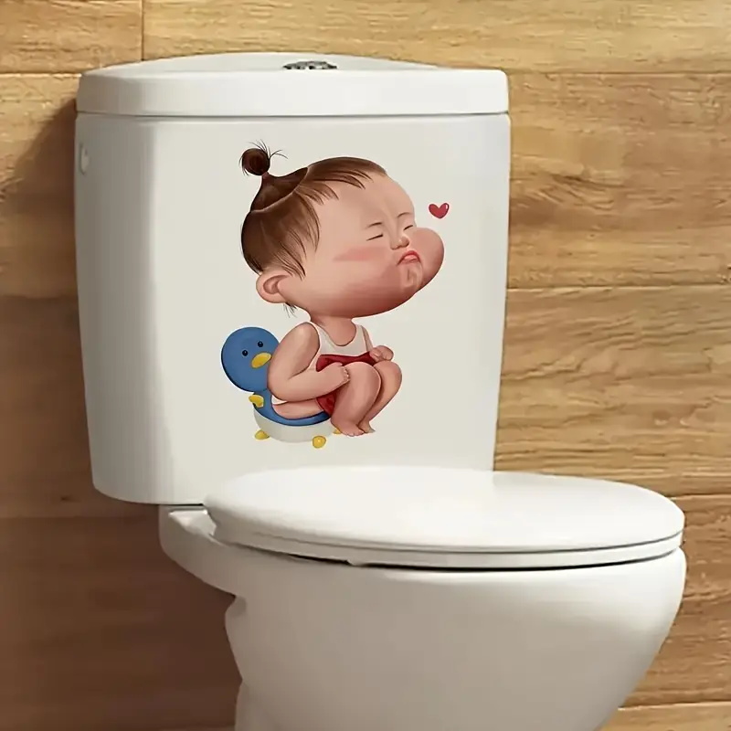 Cartoon Funny Child Toilet Sti - Home Bathroom Wallpaper recensie en prijs