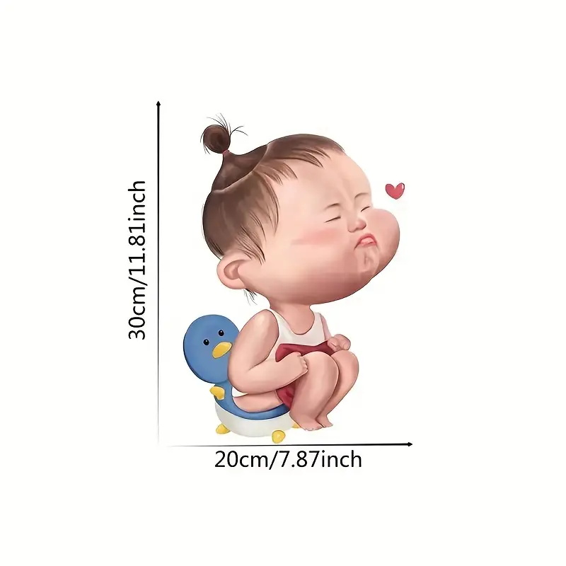Cartoon Funny Child Toilet Sti - Home Bathroom Wallpaper recensie en prijs