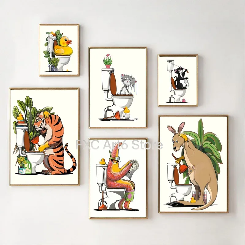 1PCS Frameless Fun Bathroom An - Home Bathroom Wallpaper recensie en prijs