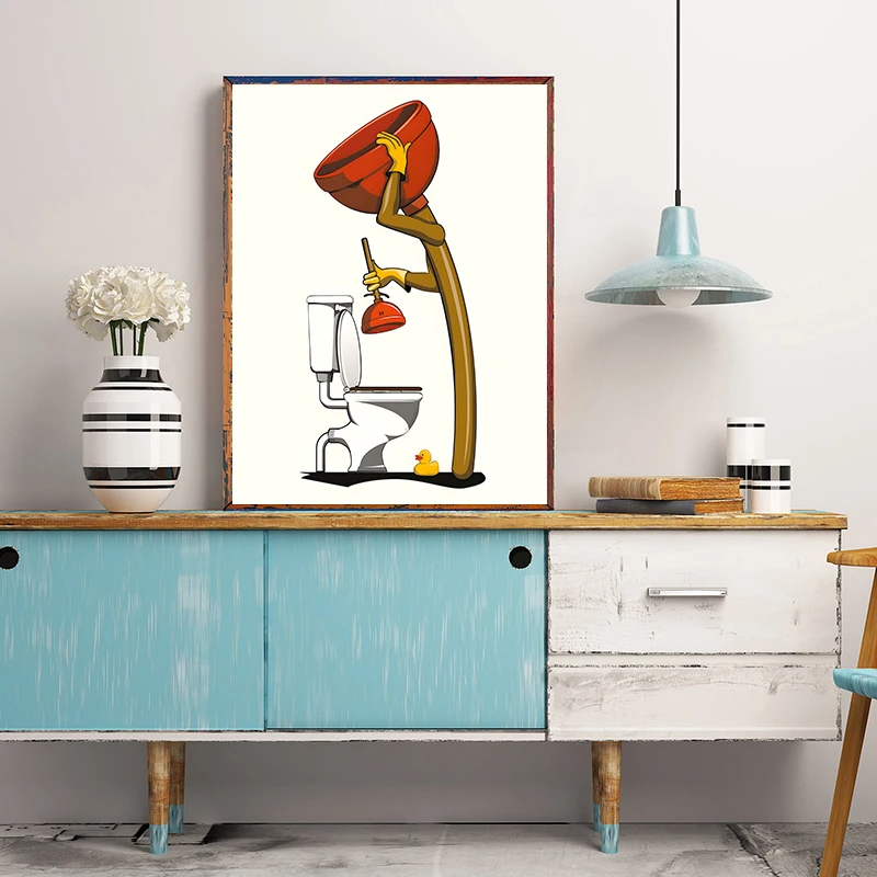 1PCS Frameless Fun Bathroom An - Home Bathroom Wallpaper recensie en prijs