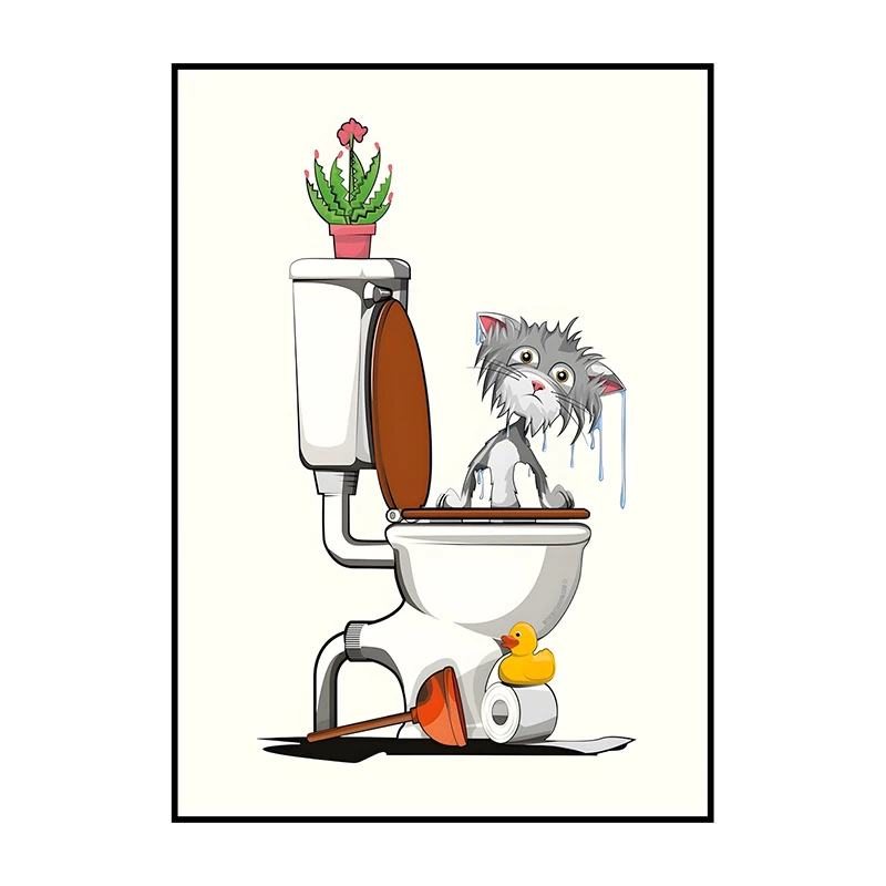 1PCS Frameless Fun Bathroom An - Home Bathroom Wallpaper recensie en prijs