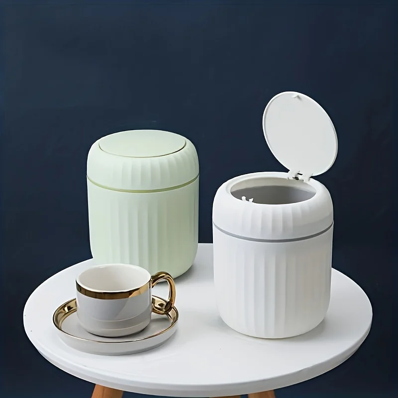 Mini Desktop Trash Can with Li - Home Bathroom Trash Can recensie en prijs