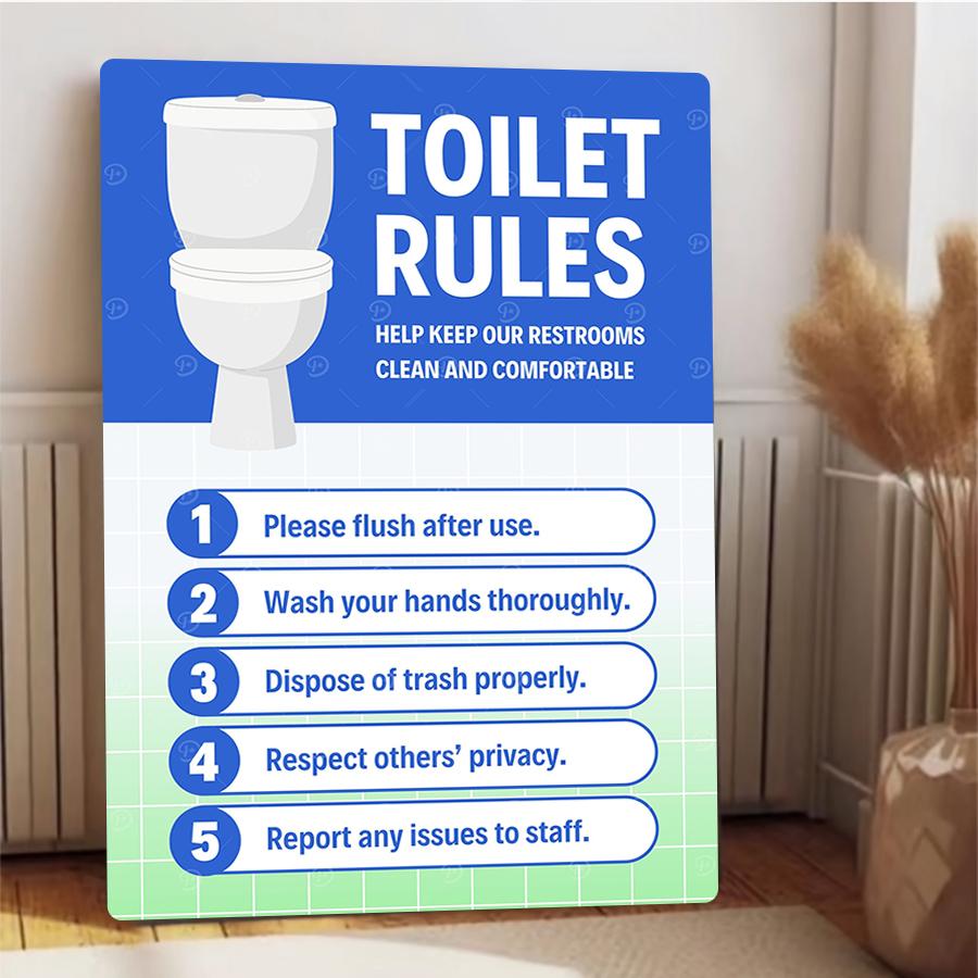 Custom Toilet Rules Metal Sign - Home Bathroom Etiquette recensie en prijs