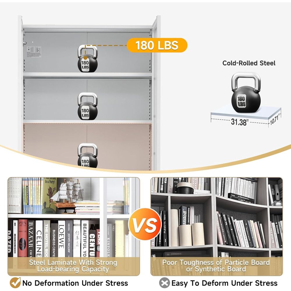 70.87 Tall Metal Bookshelf, 5- - Home & Bathroom Building Products Pte Ltd Reviews recensie en prijs