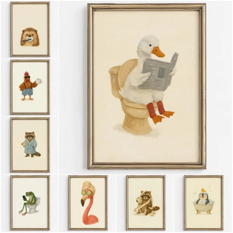 1PC Frameless Cute Animal Bubb - Home Bathroom Wallpaper recensie en prijs