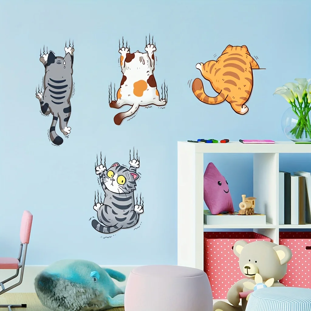 Cartoon Climbing Cat Lucky Cat - Home Bathroom Wallpaper recensie en prijs