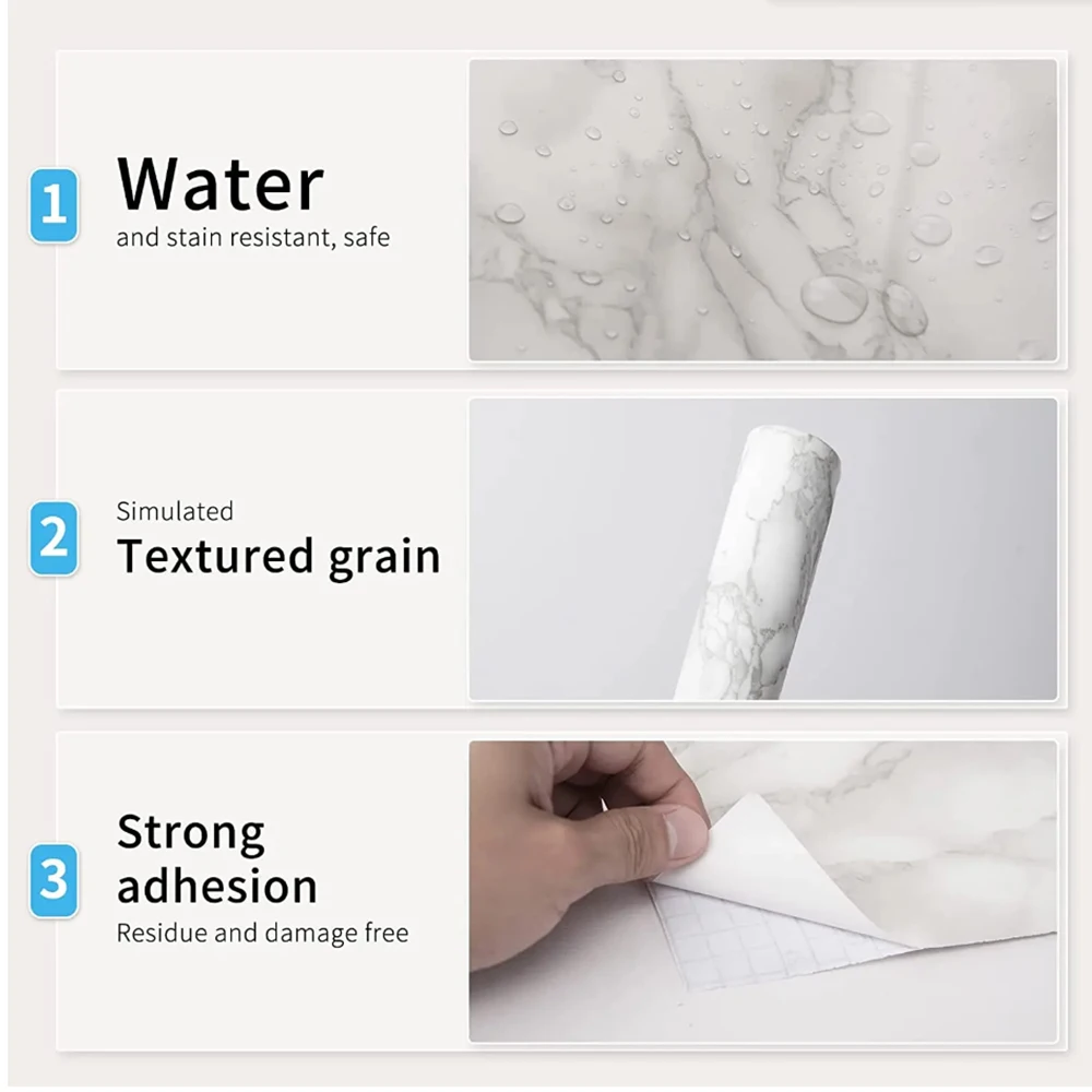 Marble Vinyl Self Adhesive Wal - Home Bathroom Wallpaper recensie en prijs