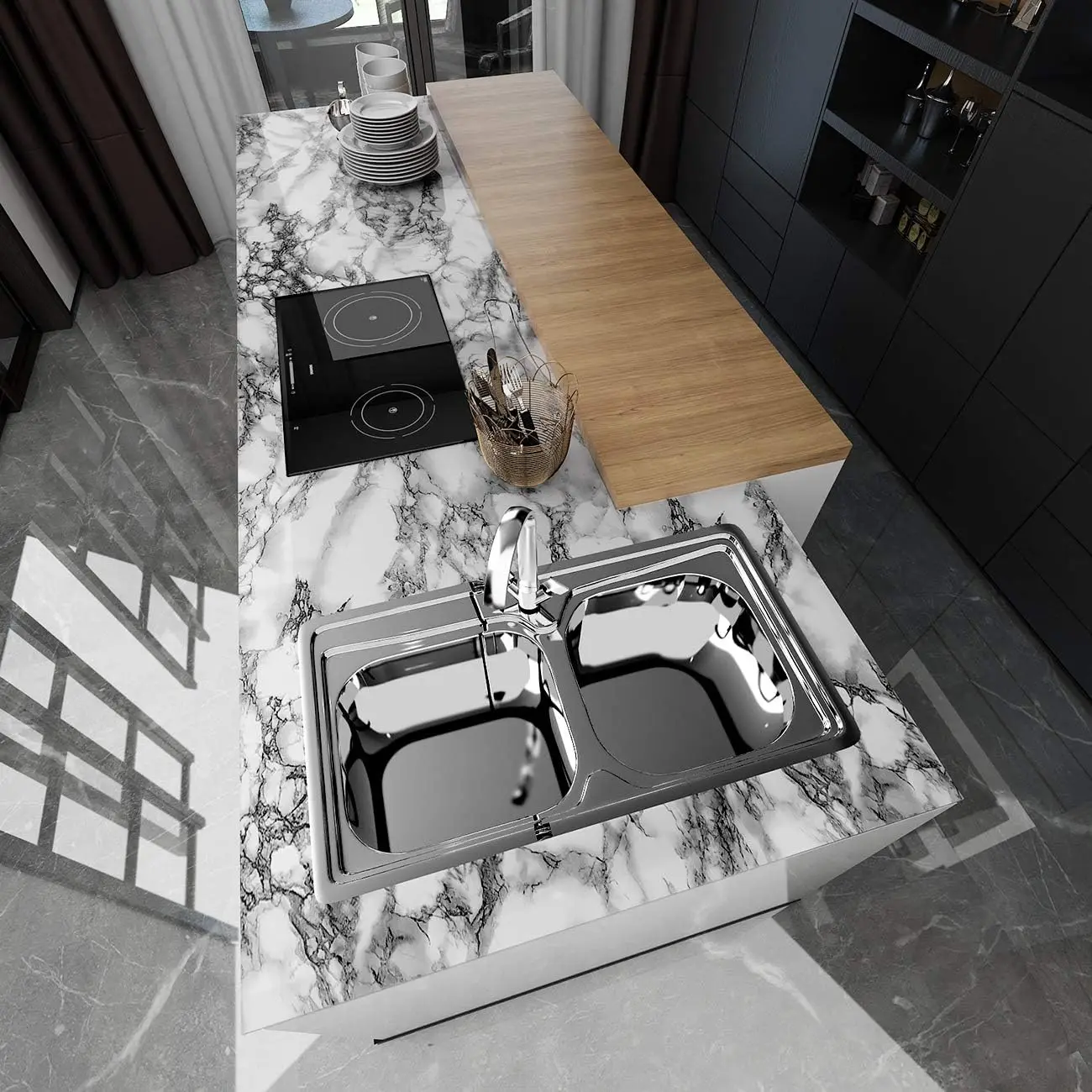 Marble Vinyl Self Adhesive Wal - Home Bathroom Wallpaper recensie en prijs