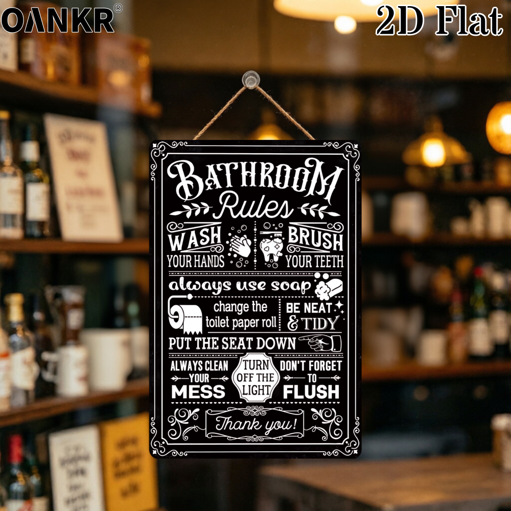 Vintage Bathroom Rules Poster  - Home Bathroom Etiquette recensie en prijs