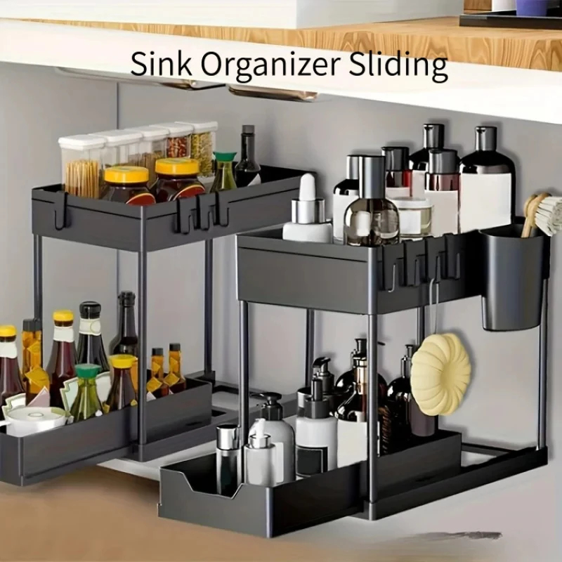 2 Tier Under Sink Sliding Orga - Home Goods Bathroom Cabinets recensie en prijs