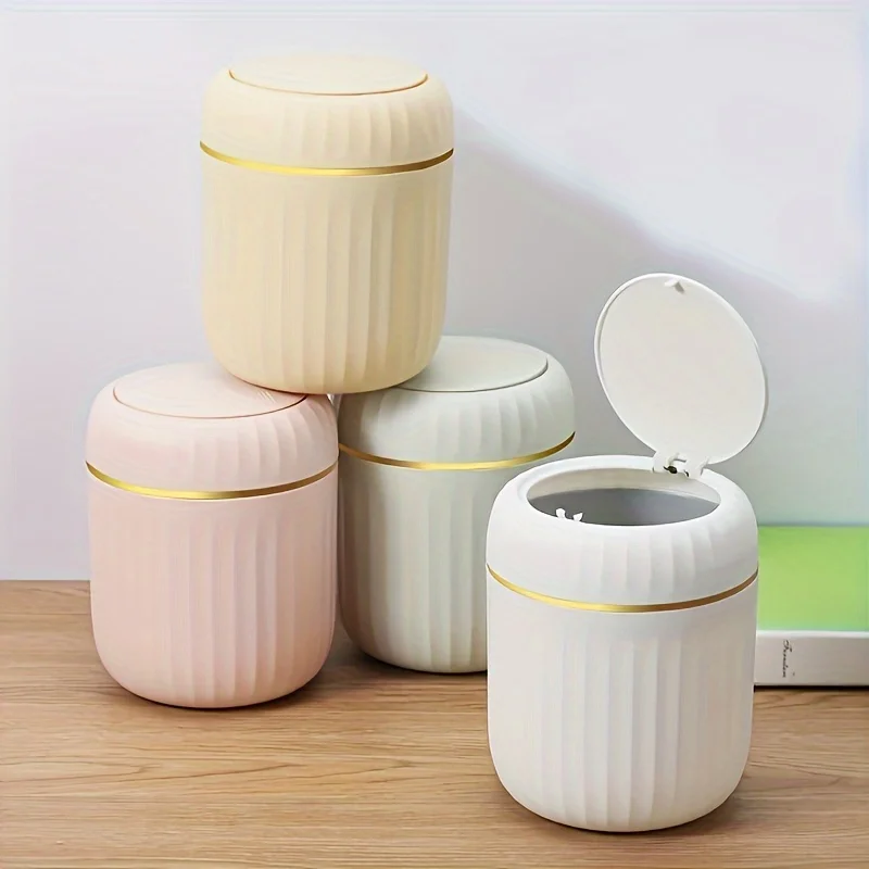 Mini Desktop Trash Can with Li - Home Bathroom Trash Can recensie en prijs