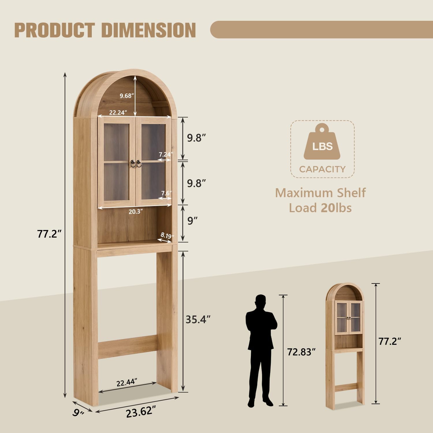 Arched Over The Toilet Storage - Home Goods Bathroom Cabinets recensie en prijs
