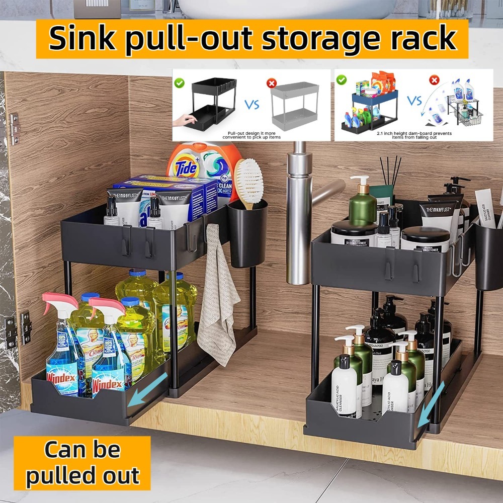 2-Tier Pull Out Under Sink Org - Home Goods Bathroom Cabinets recensie en prijs