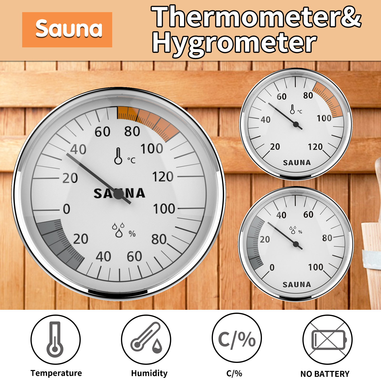 Sauna Thermometer & Hygrometer - Home Bathroom Sauna recensie en prijs