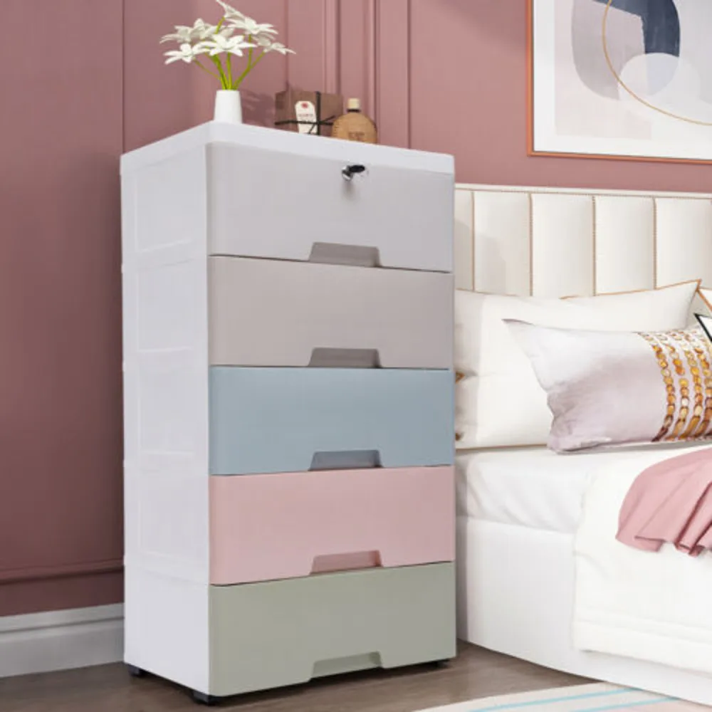 5-Drawer Plastic Storage Cabin - Home Goods Bathroom Cabinets recensie en prijs