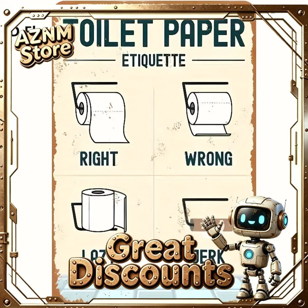 Toilet Paper Etiquette Sign 2D - Home Bathroom Etiquette recensie en prijs