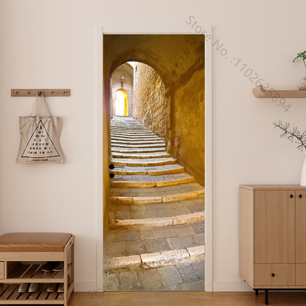 Girl Shadow Wooden Doors Vinyl - Home Bathroom Wallpaper recensie en prijs