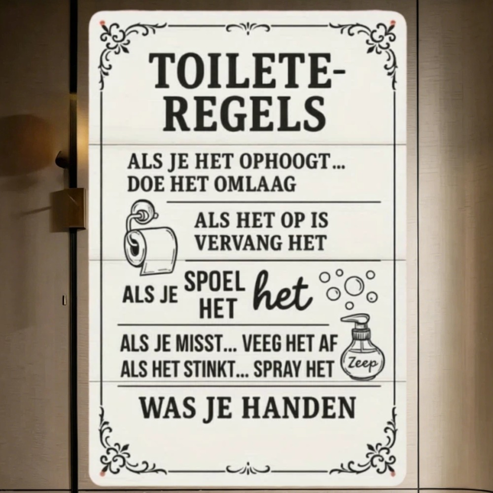2D Dutch Bathroom Rules Metal  - Home Bathroom Etiquette recensie en prijs