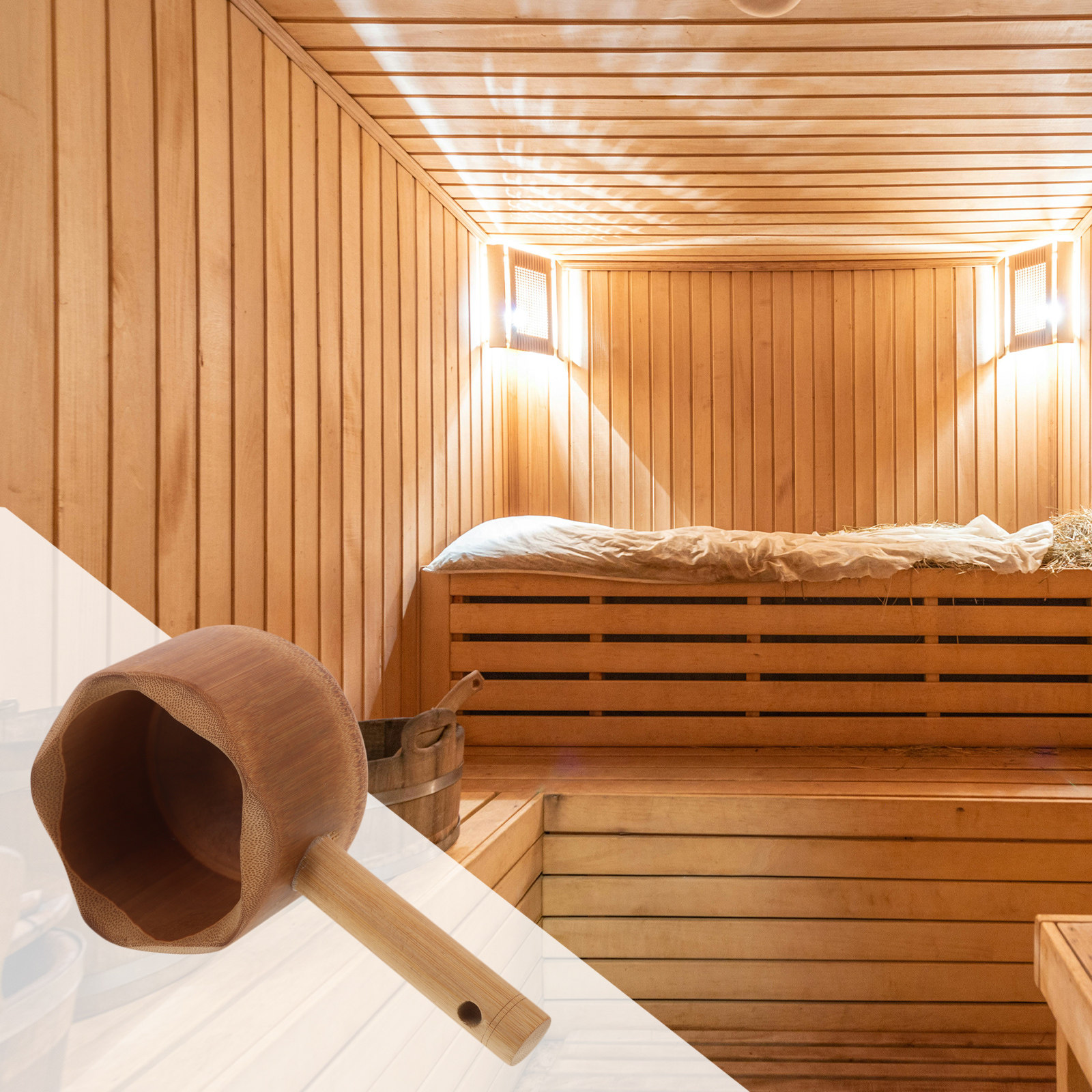 Bamboo Water Ladle Long Handle - Home Bathroom Sauna recensie en prijs