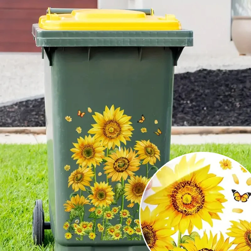 Sunflower Trash Can Stickers F - Home Bathroom Trash Can recensie en prijs