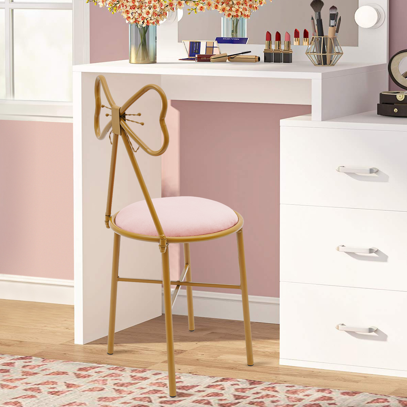 Butterfly Bow Tie Vanity Chair - Home Bathroom Vanity recensie en prijs