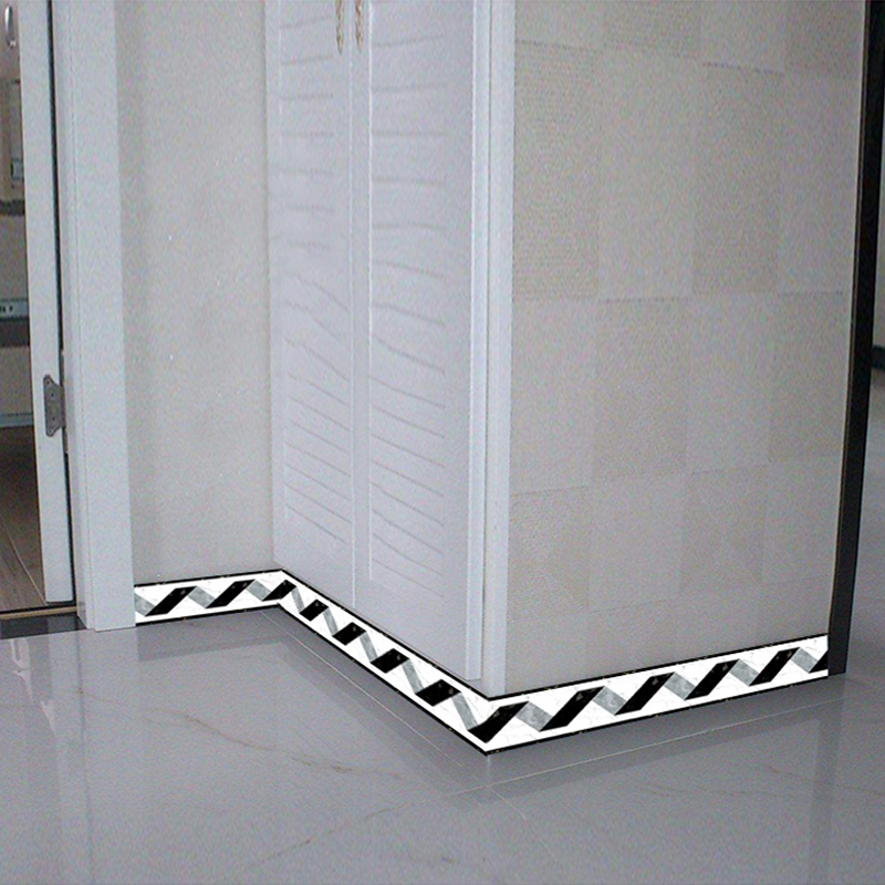 Black White Stripe Baseboard W - Home Bathroom Wallpaper recensie en prijs