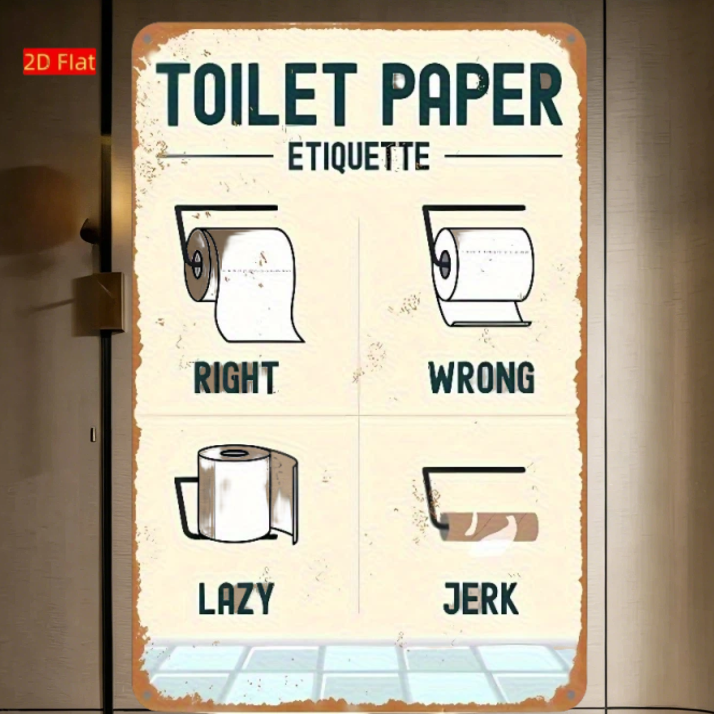 2D Aluminum Toilet Paper Etiqu - Home Bathroom Etiquette recensie en prijs