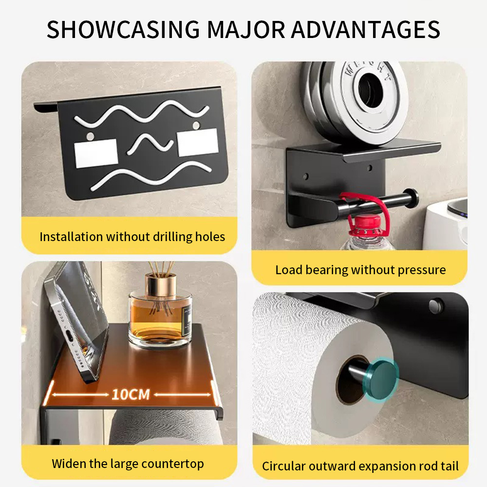 No Drill Wall Mount Toilet Pap - Home Bathroom Wallpaper recensie en prijs
