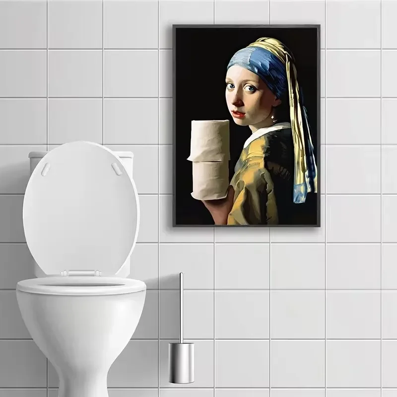 Funny Mona Lisa Wearing Pearls - Home Bathroom Wallpaper recensie en prijs