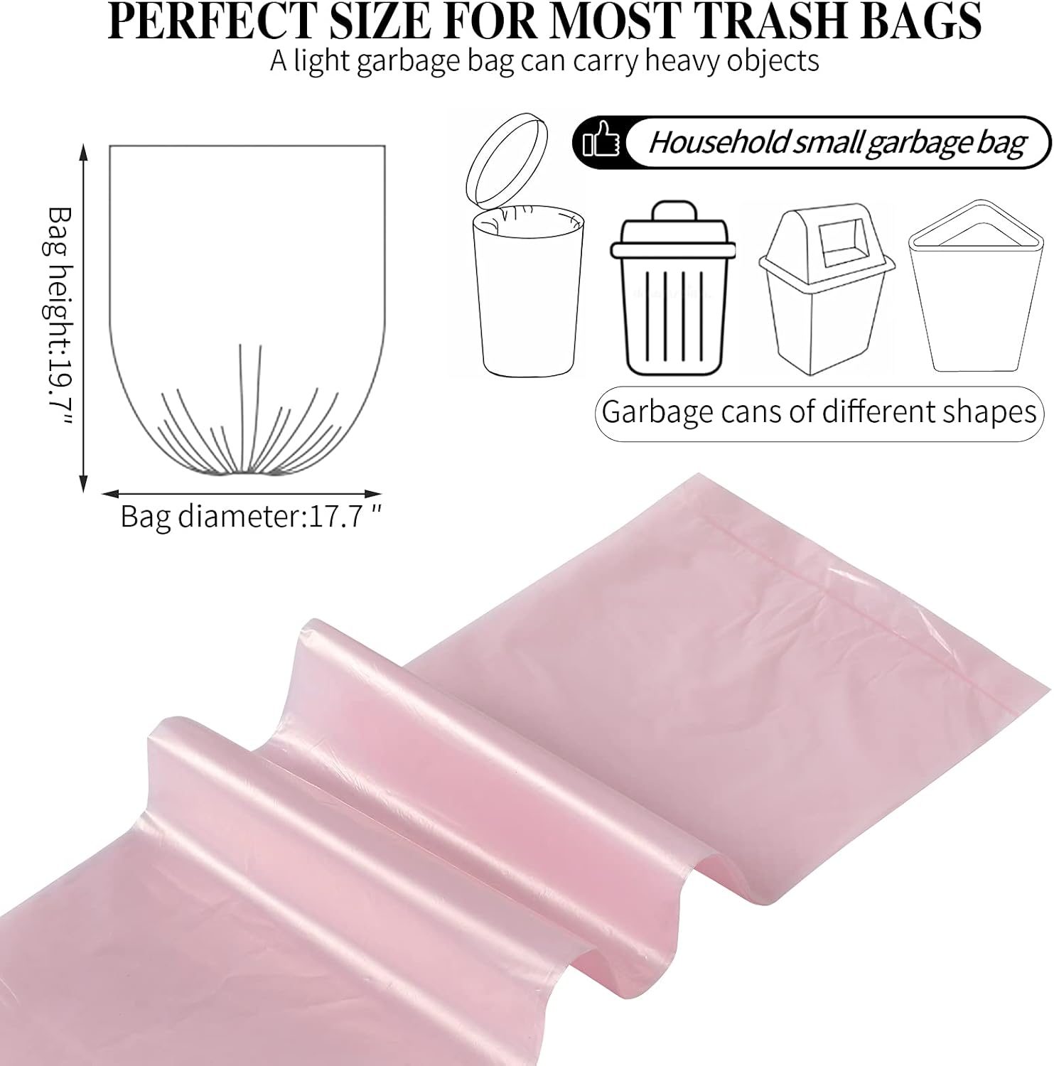 5 Rolls Small Trash Bags - 100 - Home Bathroom Trash Can recensie en prijs