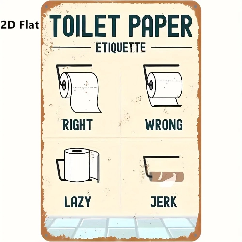 Humorous 2D Flat Toilet Paper  - Home Bathroom Etiquette recensie en prijs
