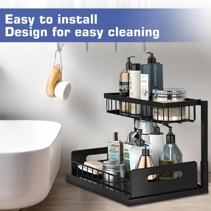 2 Tier Under Sink Organizer Pu - Home Goods Bathroom Cabinets recensie en prijs