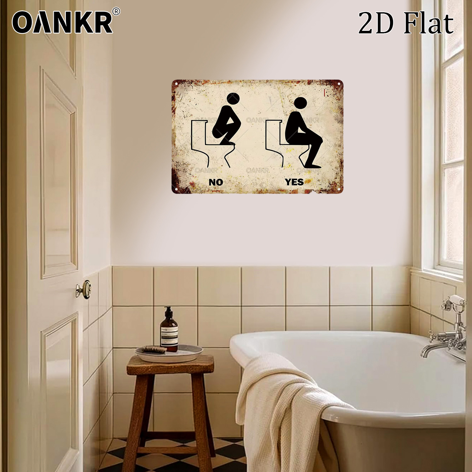 Funny Toilet Etiquette Metal T - Home Bathroom Etiquette recensie en prijs