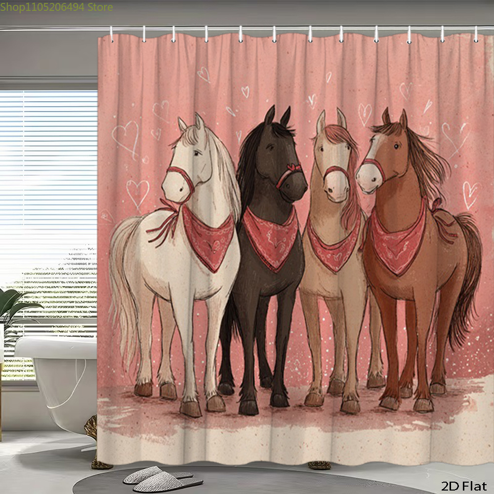 Cute Horses Shower Curtain, Ca - Home Bathroom Ideas recensie en prijs