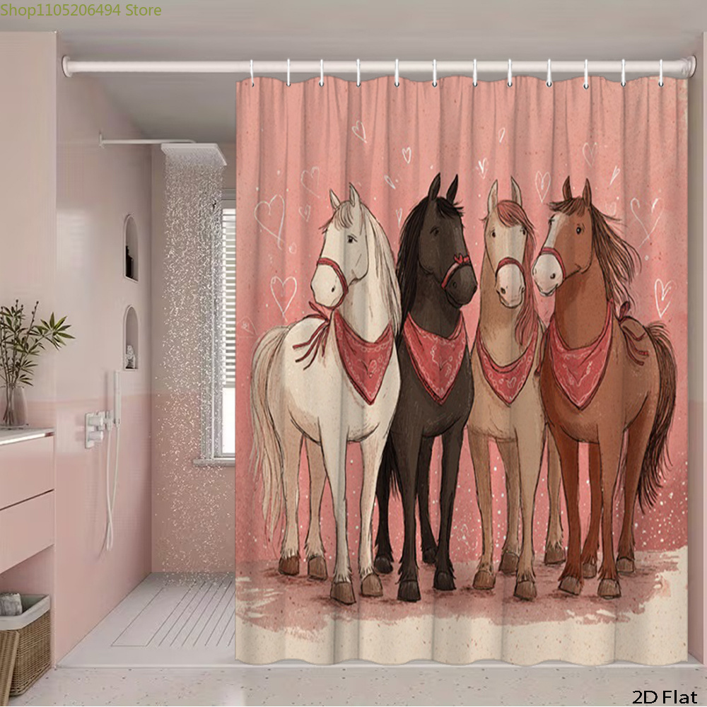 Cute Horses Shower Curtain, Ca - Home Bathroom Ideas recensie en prijs
